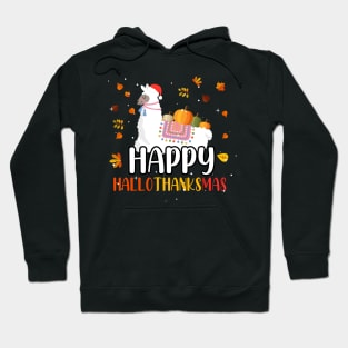 Happy Hallothanksmas / Cute Llama Happy Hallothanksmas Hoodie